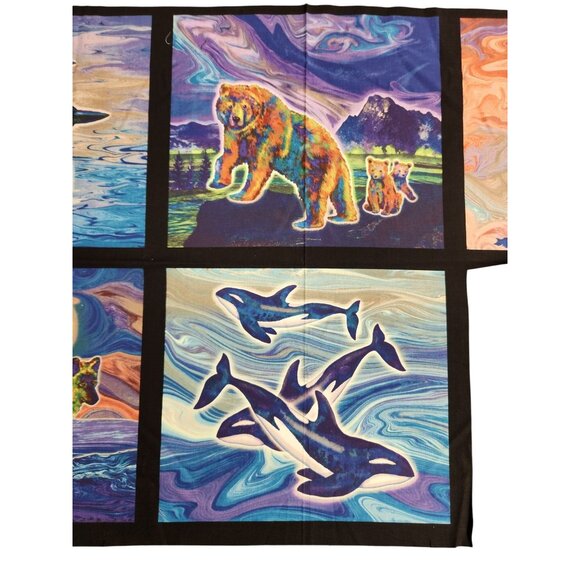 Creatures Of The Wild Quilting Fabric Panel Colorful Wildlife Scenes Teresa Asco - Picture 14 of 14